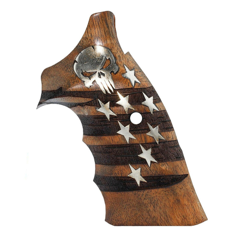 KSD Brand Smith Wesson K/L/X - Frame Round Butt, Turkish Walnut Grips