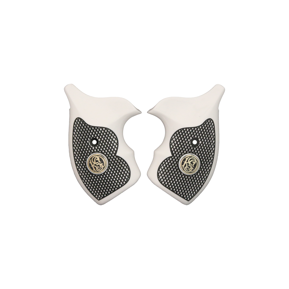 KSD Brand Smith Wesson J Frame Round Butt Models, Acrylic White Grips