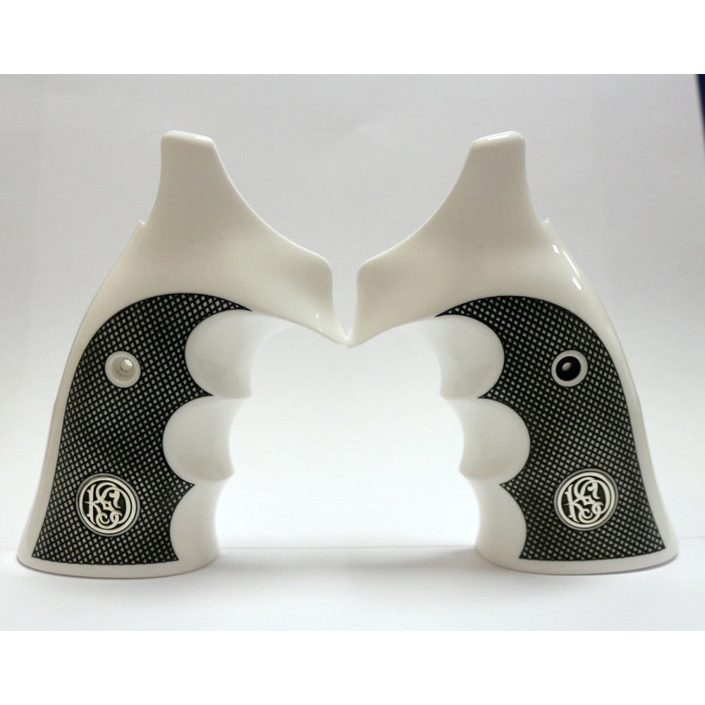 KSD Brand Smith Wesson K/L/X - Frame Round Butt, Acrylic White Grips