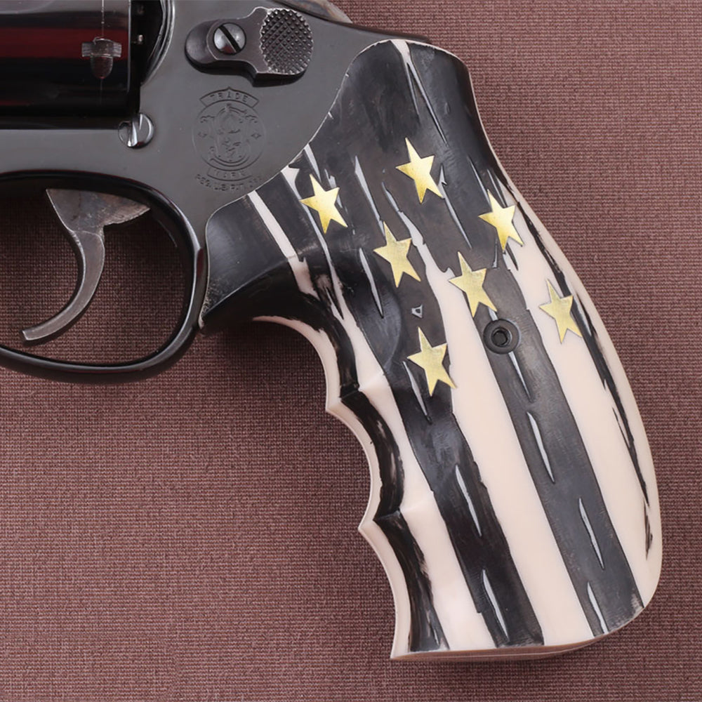 KSD Brand Smith Wesson K/L/X - Frame Round Butt, Acrylic Ivory Grips