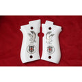 KSD Brand Beretta 81F - 81 FS - 84 F - 84 FS - 84 Cheetah, Acrylic White Grips