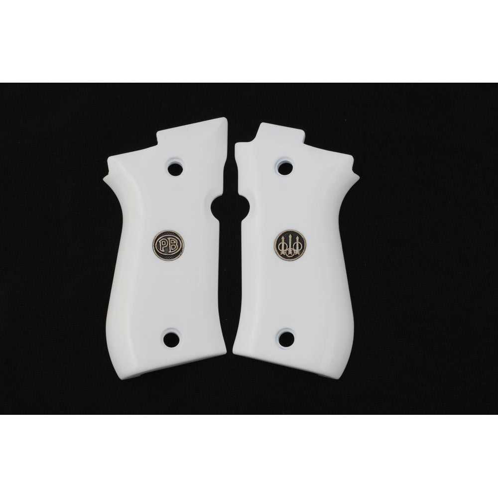 KSD Brand Beretta 81F - 81 FS - 84 F - 84 FS - 84 Cheetah, Acrylic White Grips