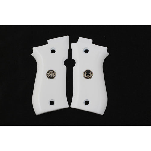 KSD Brand Beretta 81F - 81 FS - 84 F - 84 FS - 84 Cheetah, Acrylic White Grips