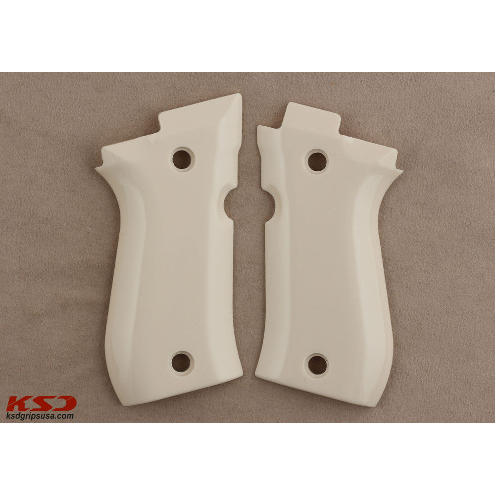 KSD Brand Beretta 81F - 81 FS - 84 F - 84 FS - 84 Cheetah, Acrylic Ivory Grips