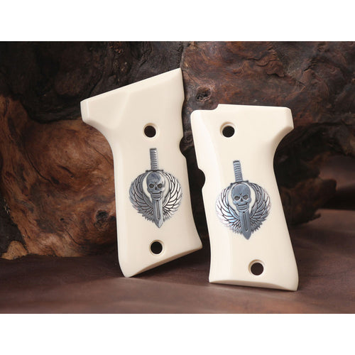 KSD Brand Beretta 92 Compact, Acrylic Ivory Grips