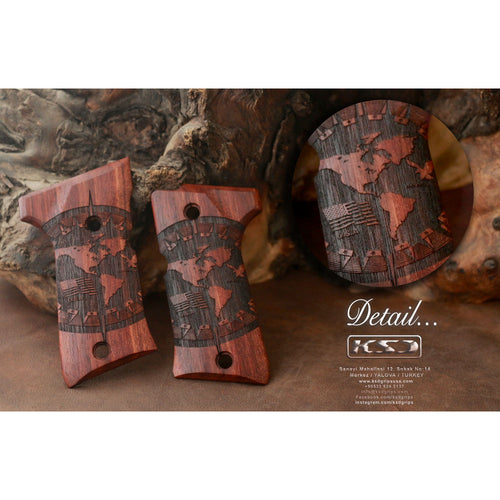 KSD Brand Beretta 92 Compact, Rosewood Grips