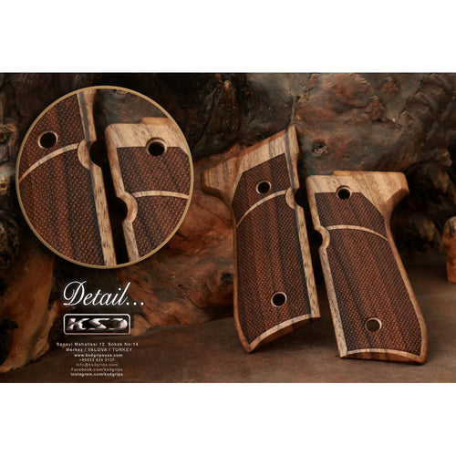 KSD Brand Beretta 92FS, 92, 92F, 92A1, 92FS INOX, 92G, 92D, 96, 96D,, Turkish Walnut Grips