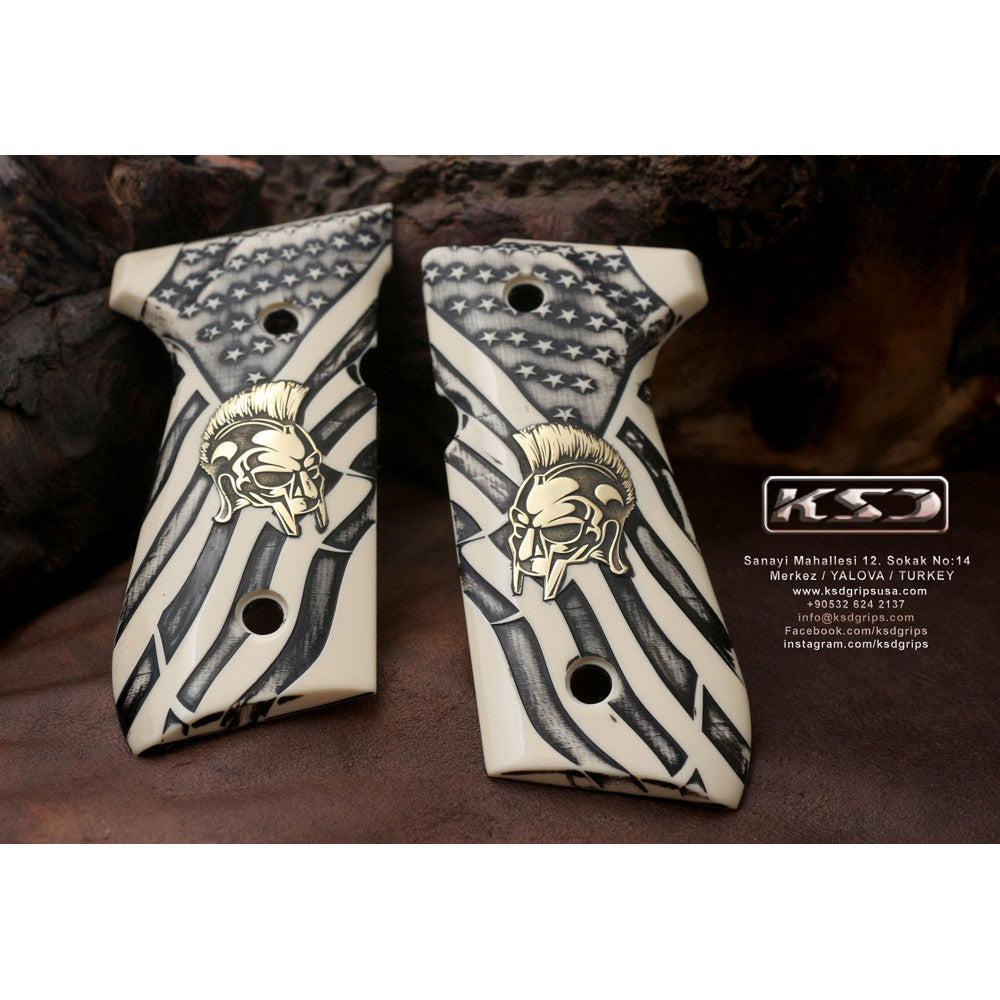 KSD Brand Beretta 92FS, 92, 92F, 92A1, 92FS INOX, 92G, 92D, 96, 96D,, Acrylic Ivory Grips