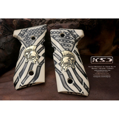 KSD Brand Beretta 92FS, 92, 92F, 92A1, 92FS INOX, 92G, 92D, 96, 96D,, Acrylic Ivory Grips