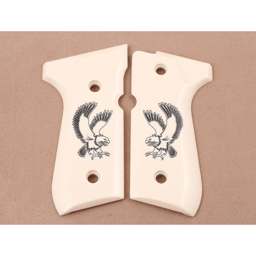 KSD Brand Beretta 92FS, 92, 92F, 92A1, 92FS INOX, 92G, 92D, 96, 96D,, Acrylic Ivory Grips