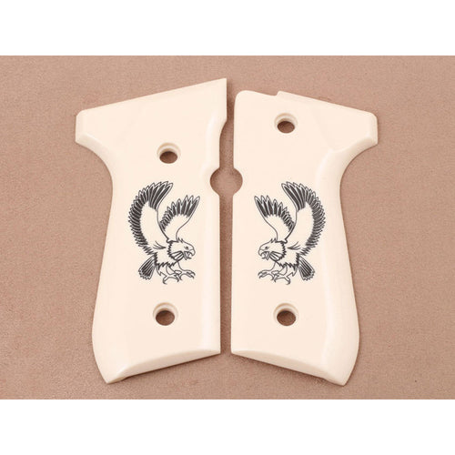 KSD Brand Beretta 92FS, 92, 92F, 92A1, 92FS INOX, 92G, 92D, 96, 96D,, Acrylic Ivory Grips