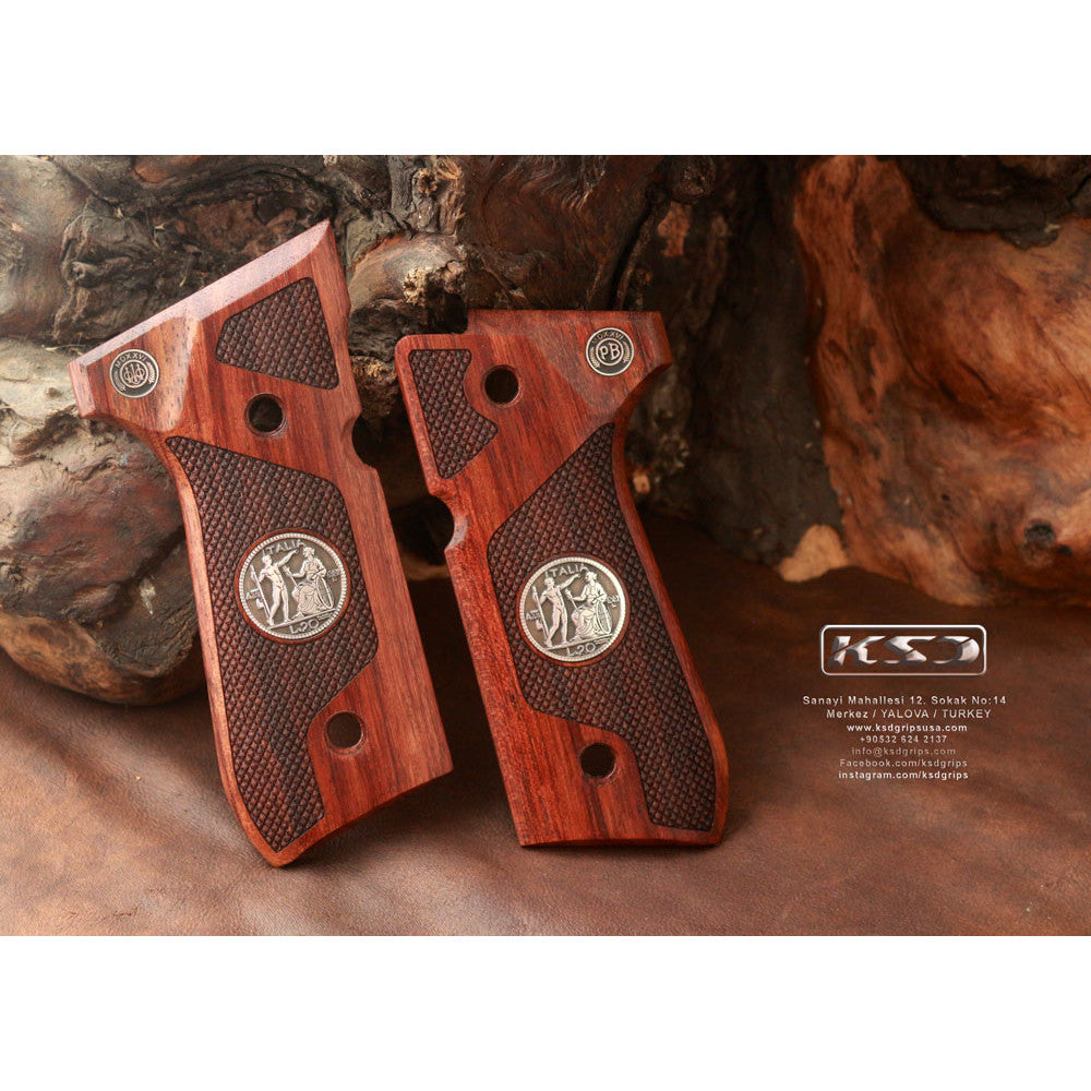 KSD Brand Beretta 92FS, 92, 92F, 92A1, 92FS INOX, 92G, 92D, 96, 96D,, Rosewood Grips