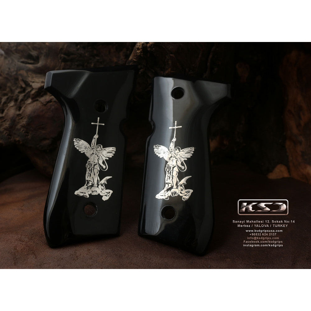 KSD Brand Beretta 92FS, 92, 92F, 92A1, 92FS INOX, 92G, 92D, 96, 96D,, Acrylic Black Grips