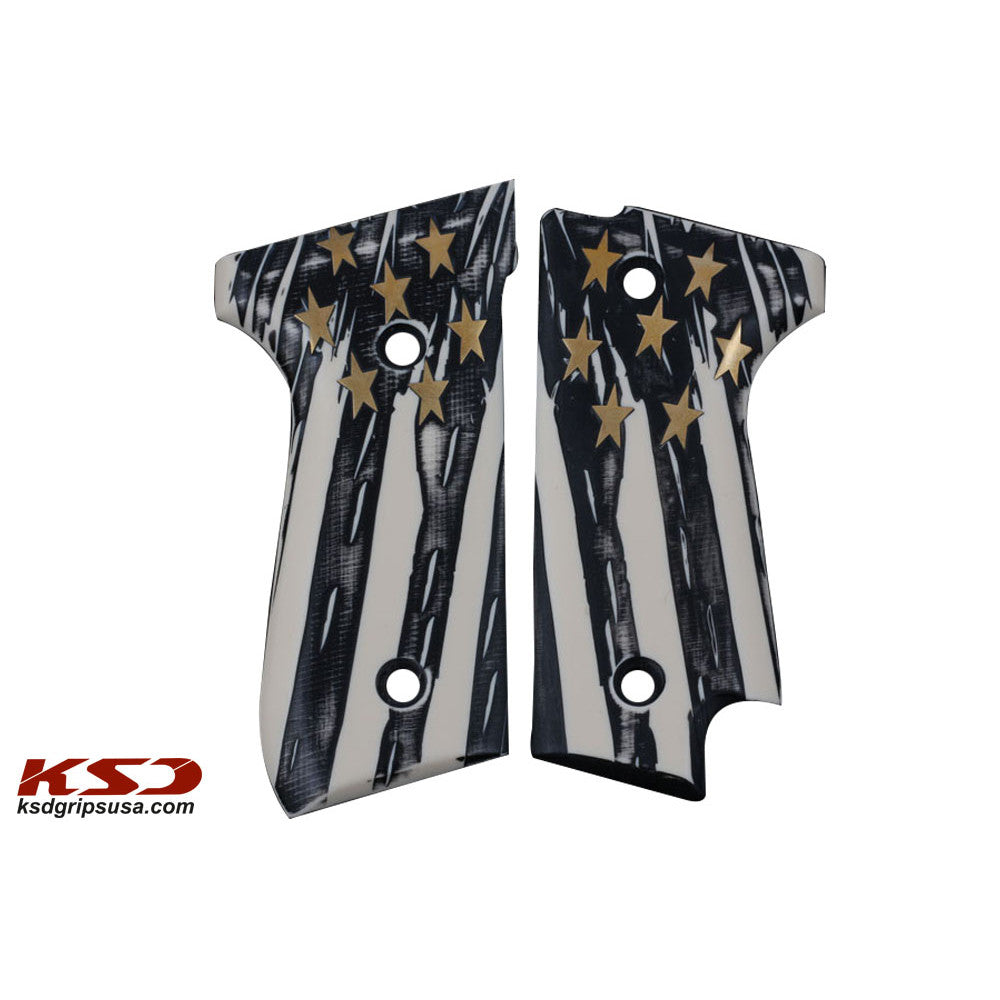 KSD Brand Beretta 92S, Acrylic White Grips
