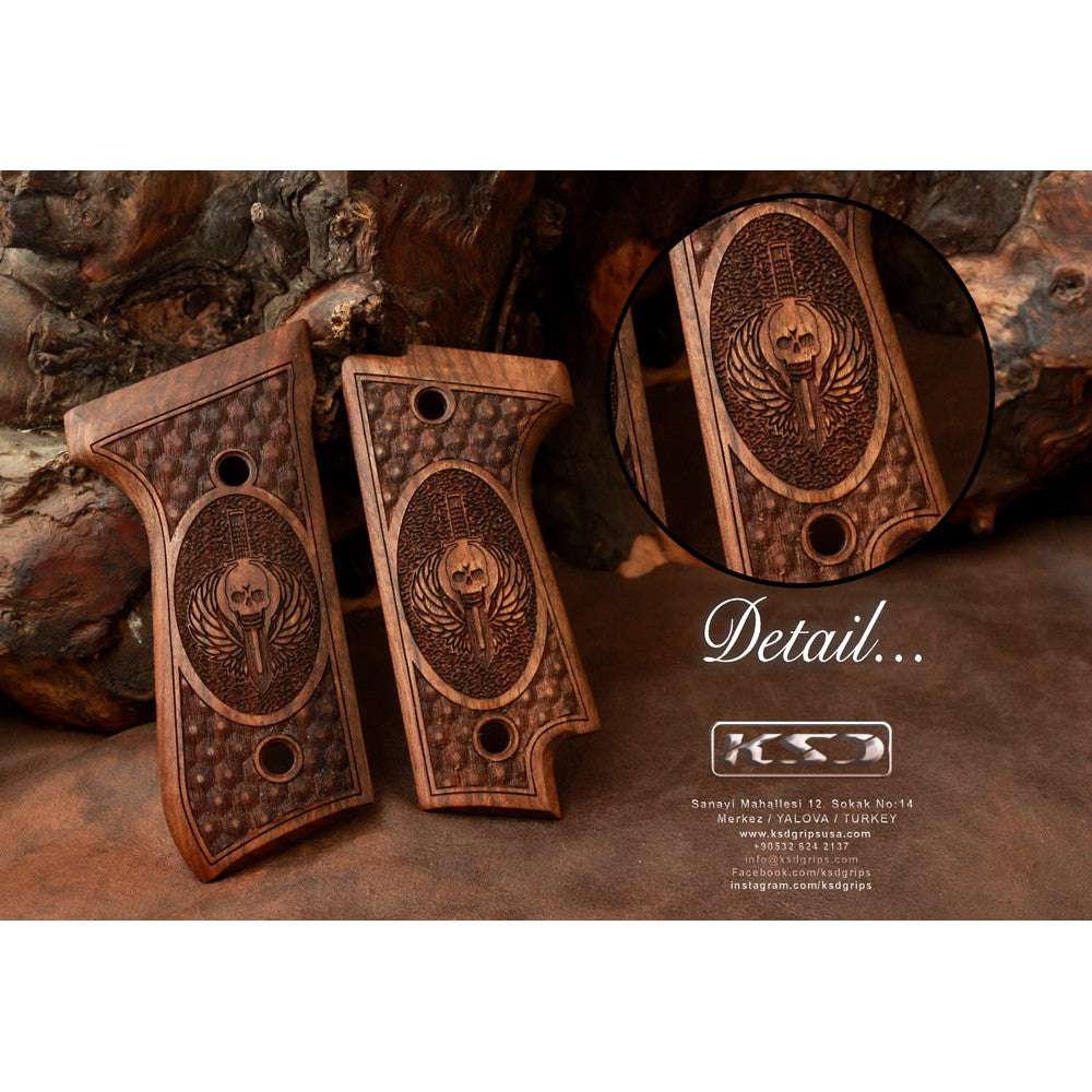 KSD Brand Beretta 92S, Turkish Walnut Grips