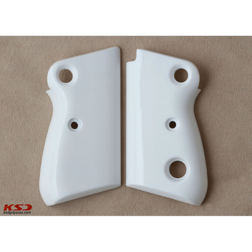KSD Brand Beretta Mod 71 - 72 - 75 Jaguar, Acrylic White Grips