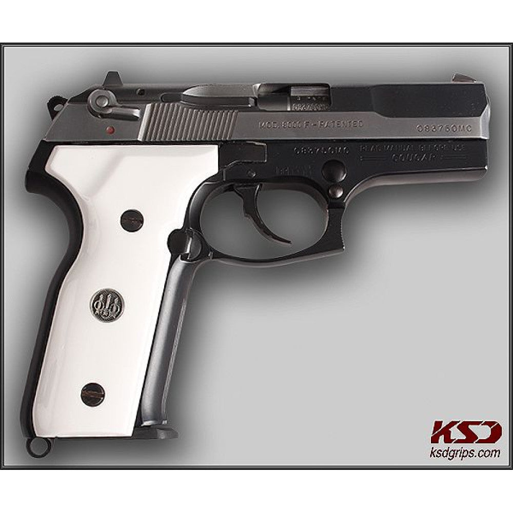 KSD Brand Beretta Mod 8000 / 8040 F Stoeger, Acrylic White Grips