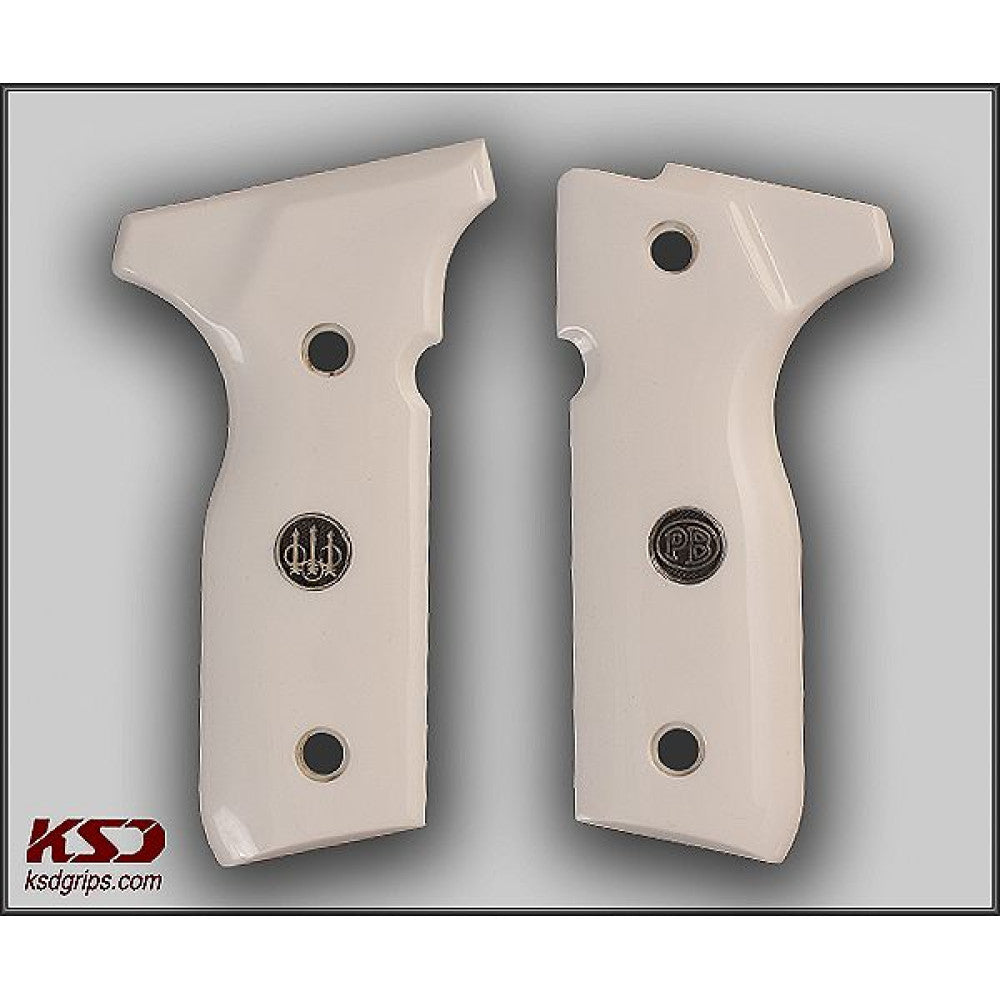 KSD Brand Beretta Mod 8000 / 8040 F Stoeger, Acrylic Ivory Grips