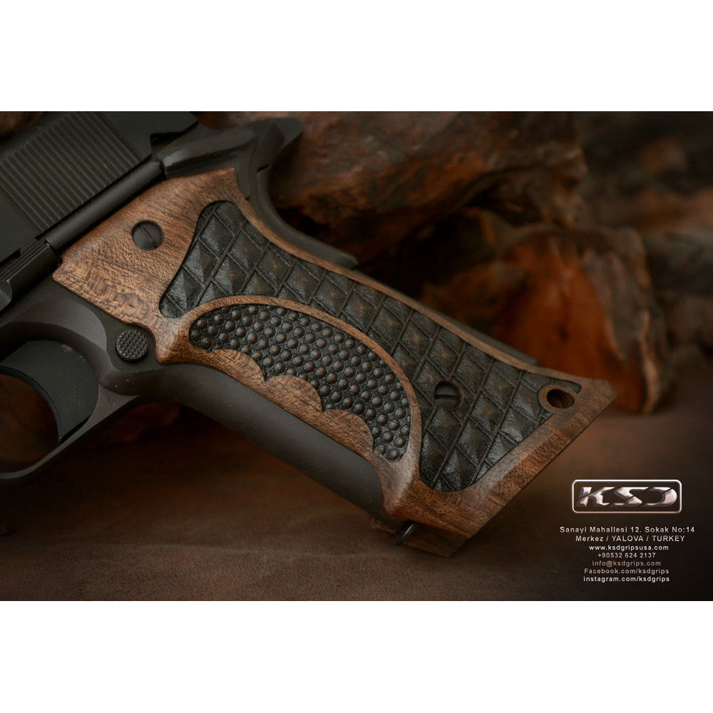 KSD Brand Colt 1911 FIT Model Les Baer, Nowlin, Springfield, Kimb, Turkish Walnut Grips