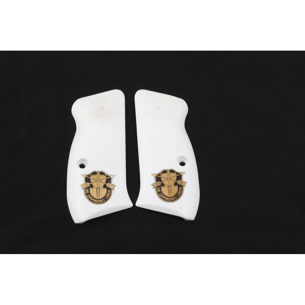 KSD Brand Cz Compact CZ 75 - 85 CZ P-01- P100 - C100 - T100 - P, Acrylic White Grips