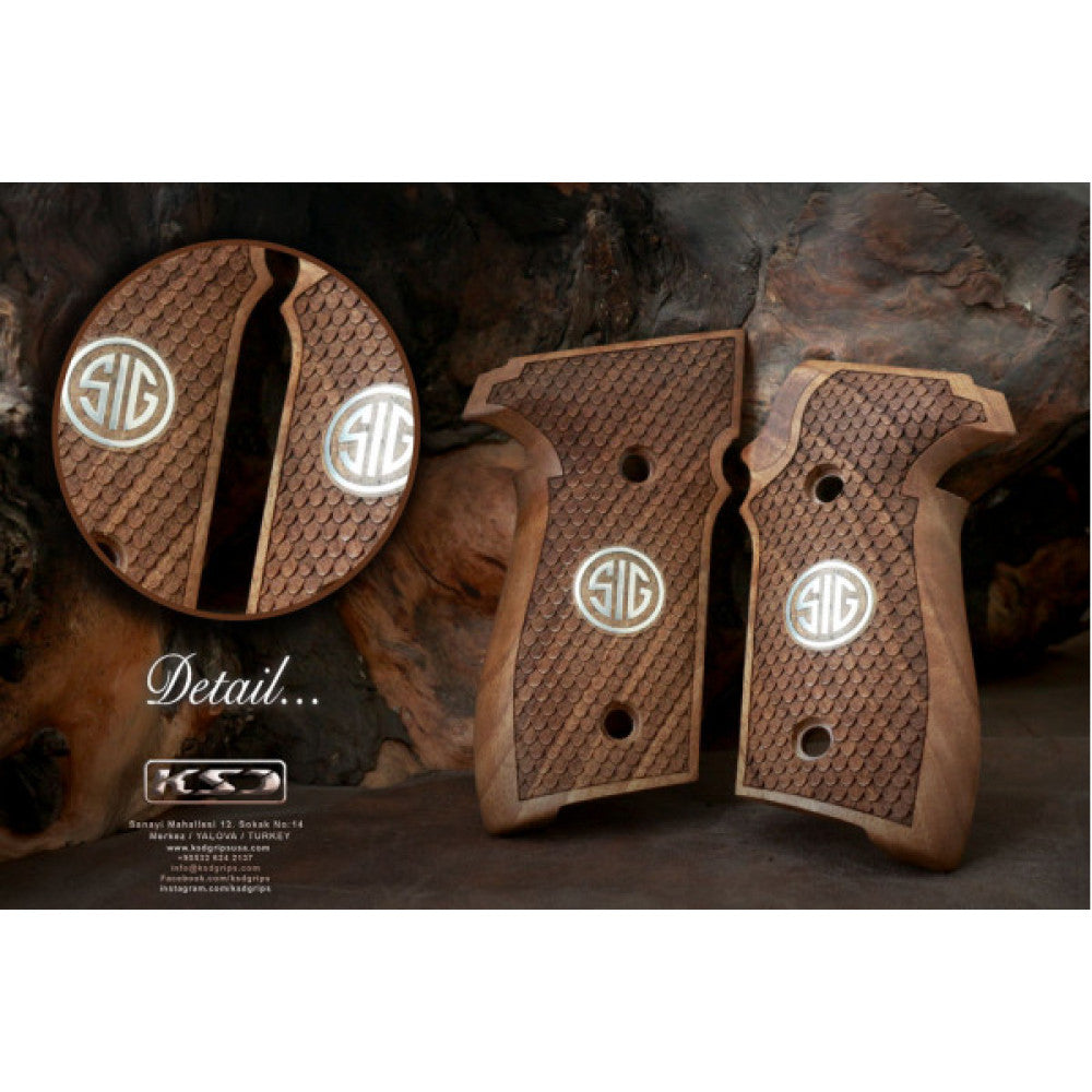 KSD Brand Sig Sauer P228 / P229 / M11 A1, Turkish Walnut Grips
