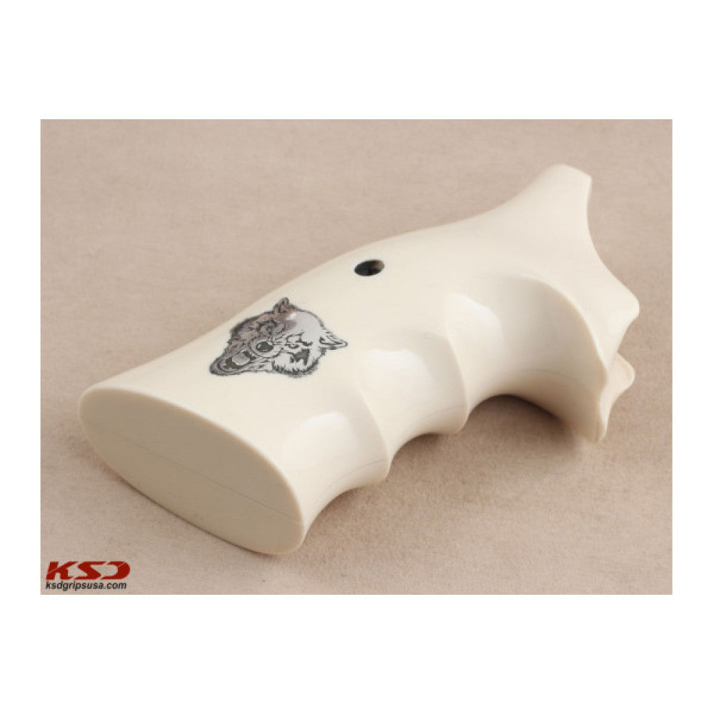 KSD Brand Smith Wesson N Frame Round Butt, Acrylic Ivory Grips