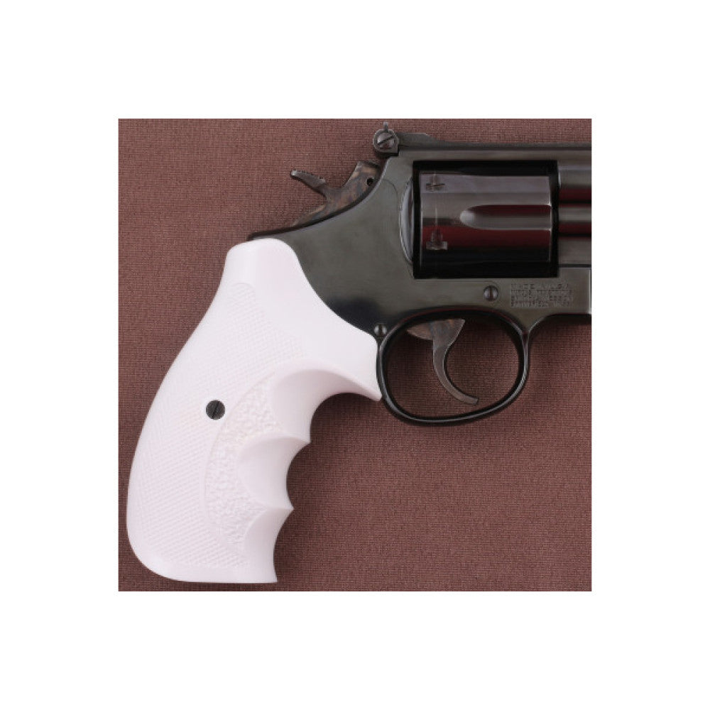 KSD Brand Smith Wesson N Frame Round Butt, Acrylic White Grips
