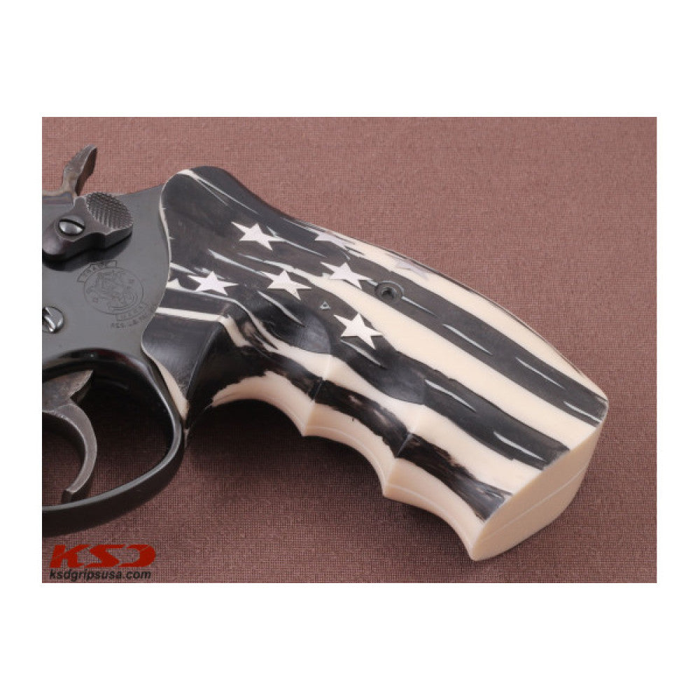 KSD Brand Smith Wesson N Frame Round Butt, Acrylic Ivory Grips