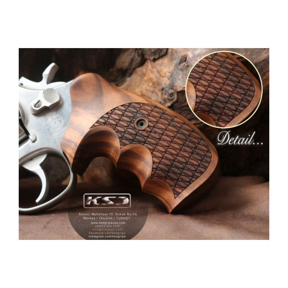 KSD Brand Smith Wesson N Frame Round Butt, Turkish Walnut Grips