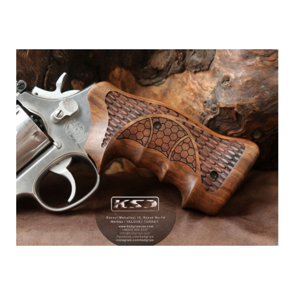 KSD Brand Smith Wesson N Frame Round Butt, Turkish Walnut Grips
