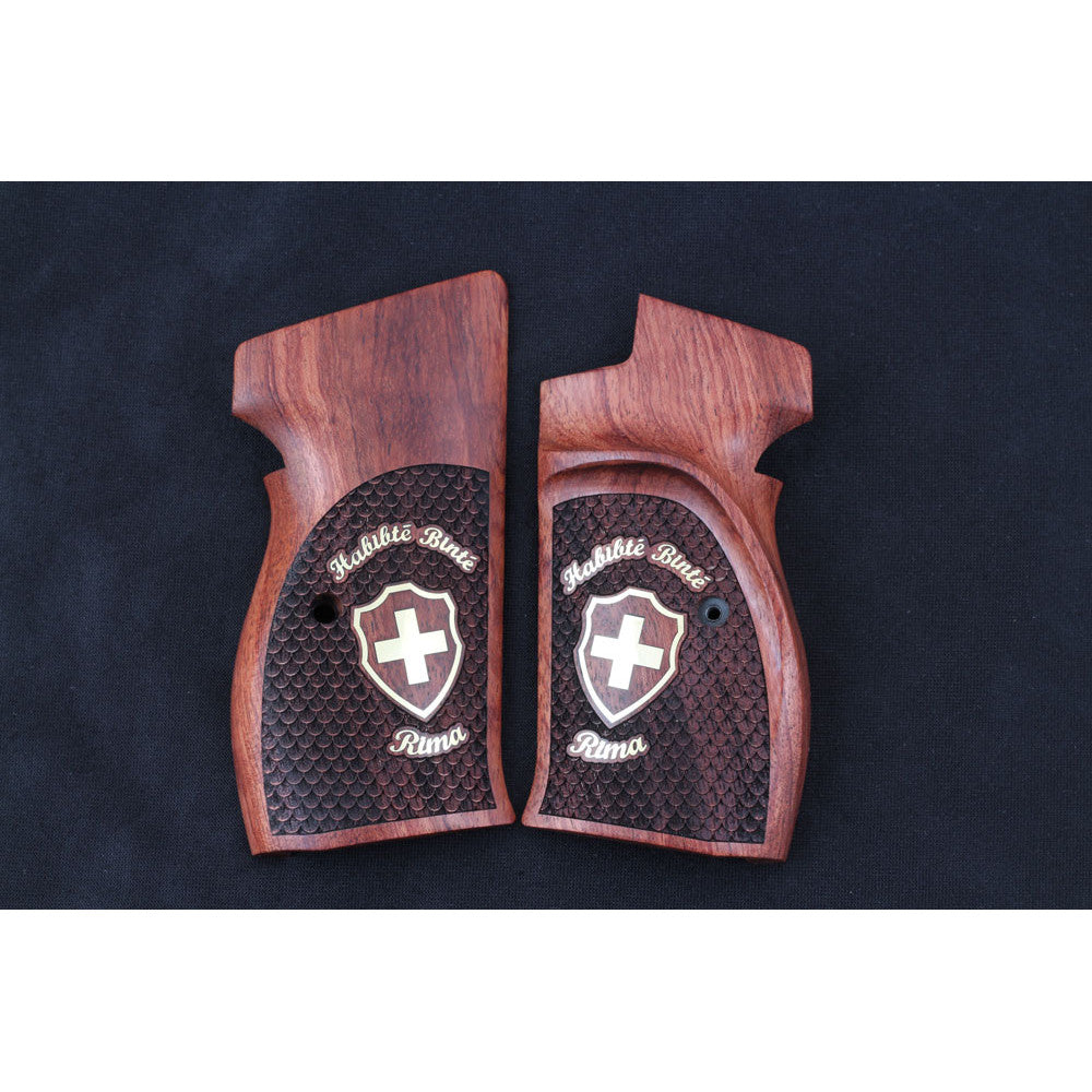 KSD Brand Sig Heavy Frame P210-5 / P210-6 without lanyard ring. , Rosewood Grips
