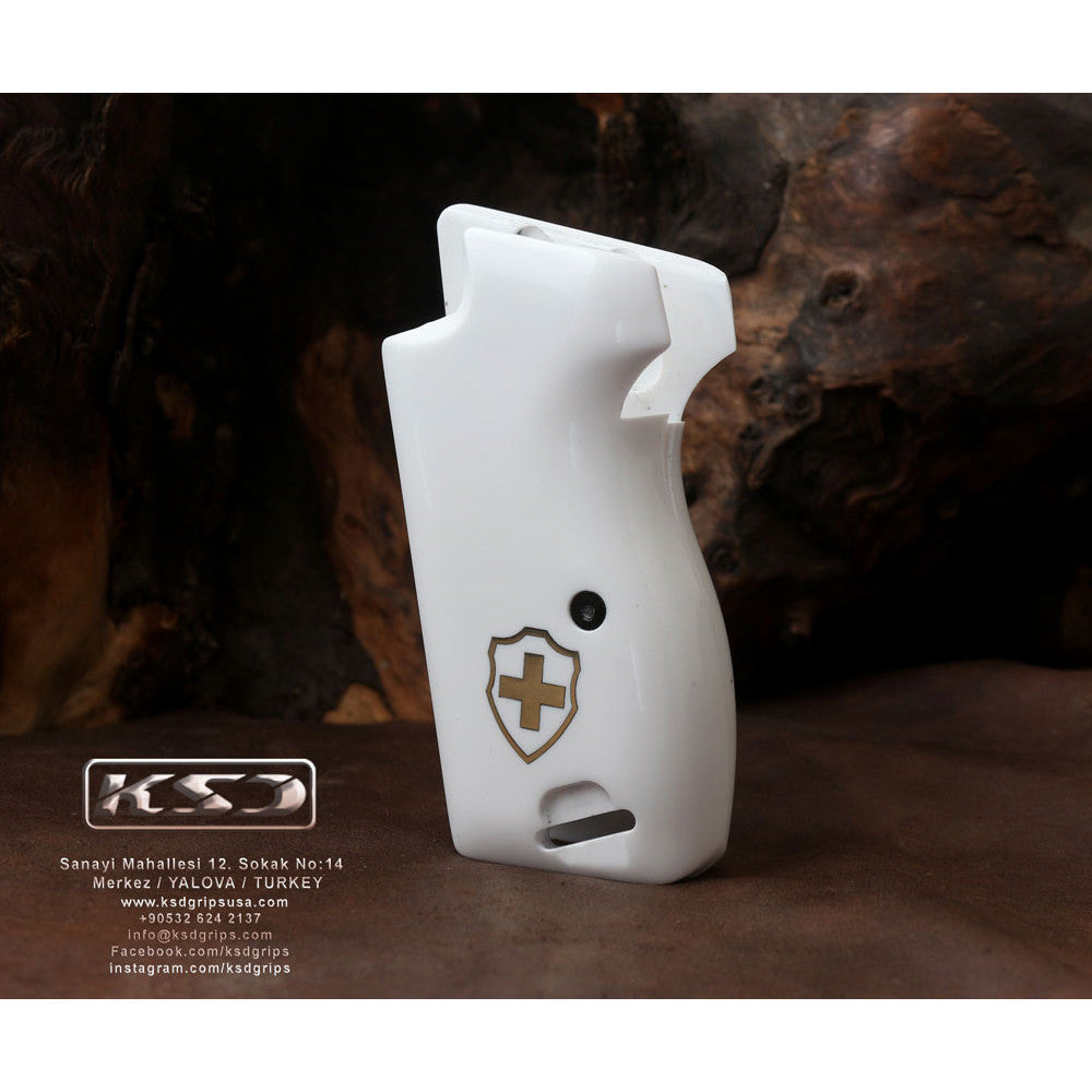 KSD Brand Sig P210-1 / P210-4 / P210-5 / P210-6 / DK M49 - With , Acrylic White Grips
