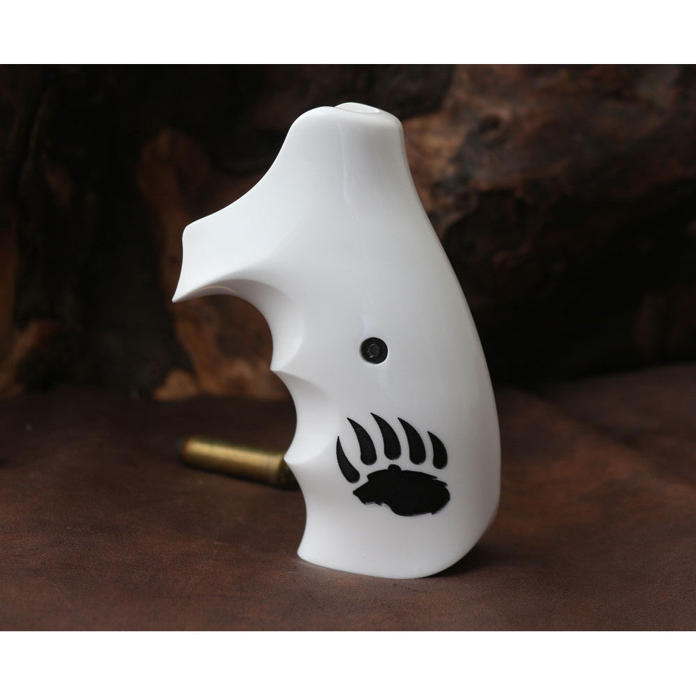 KSD Brand Smith Wesson K/L/X - Frame Round Butt, Acrylic White Grips