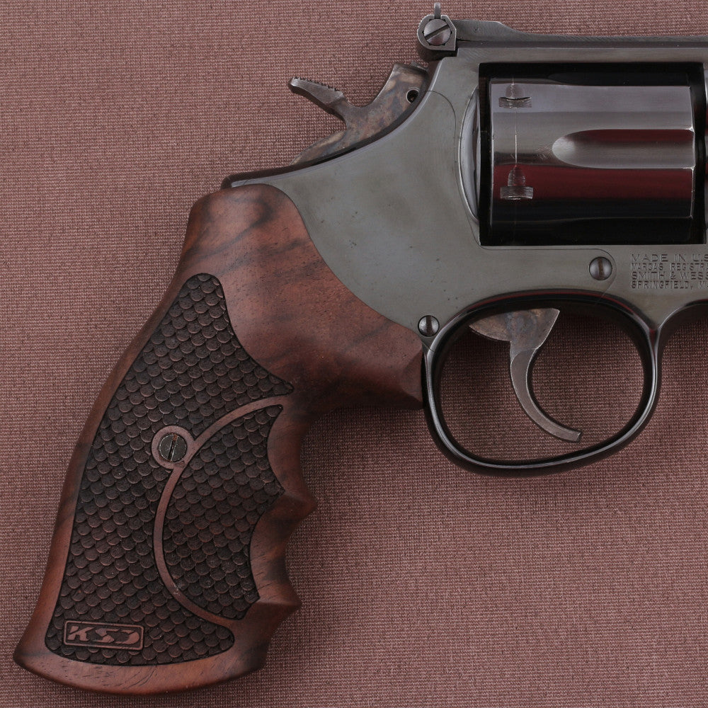 KSD Brand Smith Wesson K/L/X - Frame Round Butt, Turkish Walnut Grips