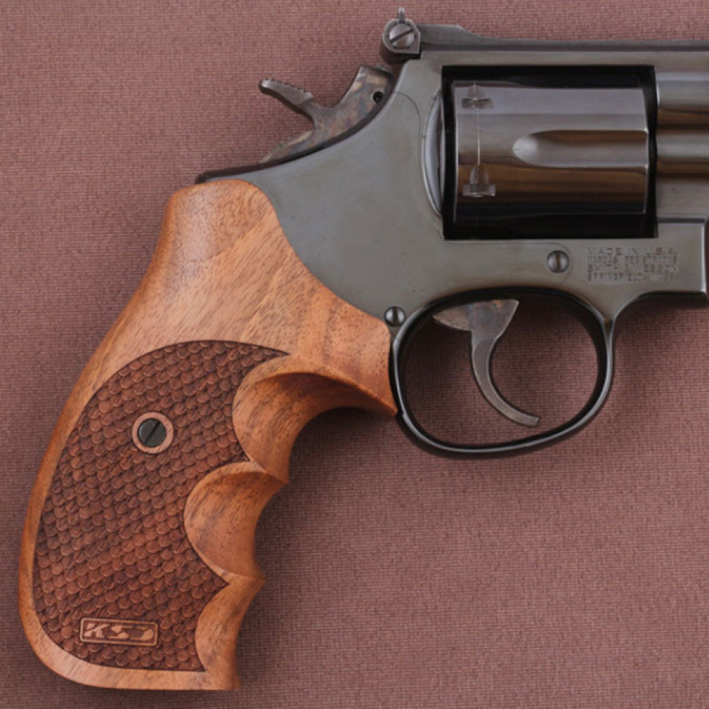 KSD Brand Smith Wesson K/L/X - Frame Round Butt, Turkish Walnut Grips