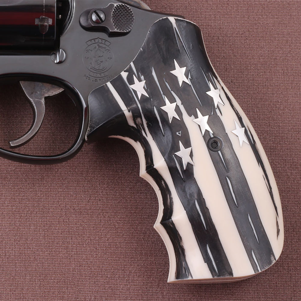 KSD Brand Smith Wesson K/L/X - Frame Round Butt, Acrylic Ivory Grips