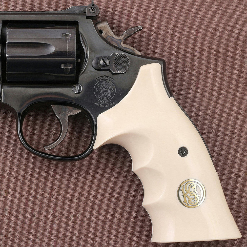 KSD Brand Smith Wesson N Frame Round Butt, Acrylic Ivory Grips